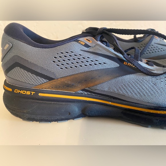 Men’s Brooks Ghost 15 Flintstone/Peacoat/Oak Running Sneaker - Picture 5 of 7